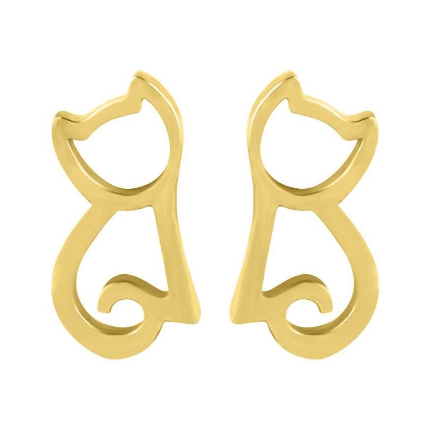 Modern Golden Cat Earrings