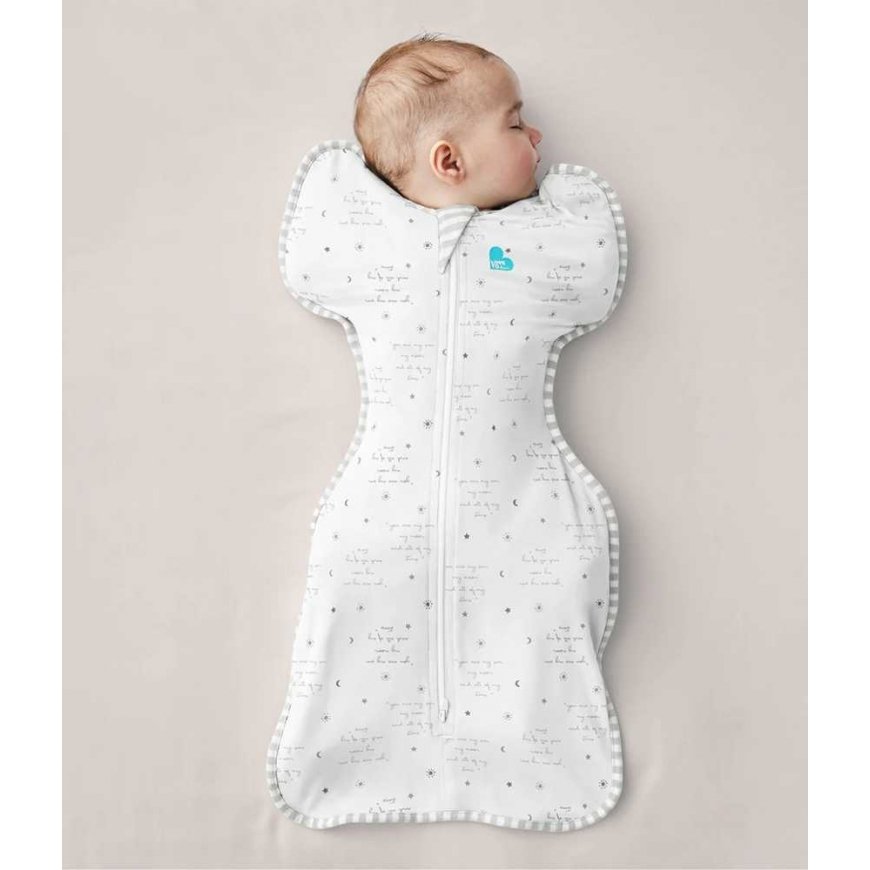 Love To Dream Swaddle UP - size XS - white, space and text STAGE 1 - 0.2 TOG Original – 3