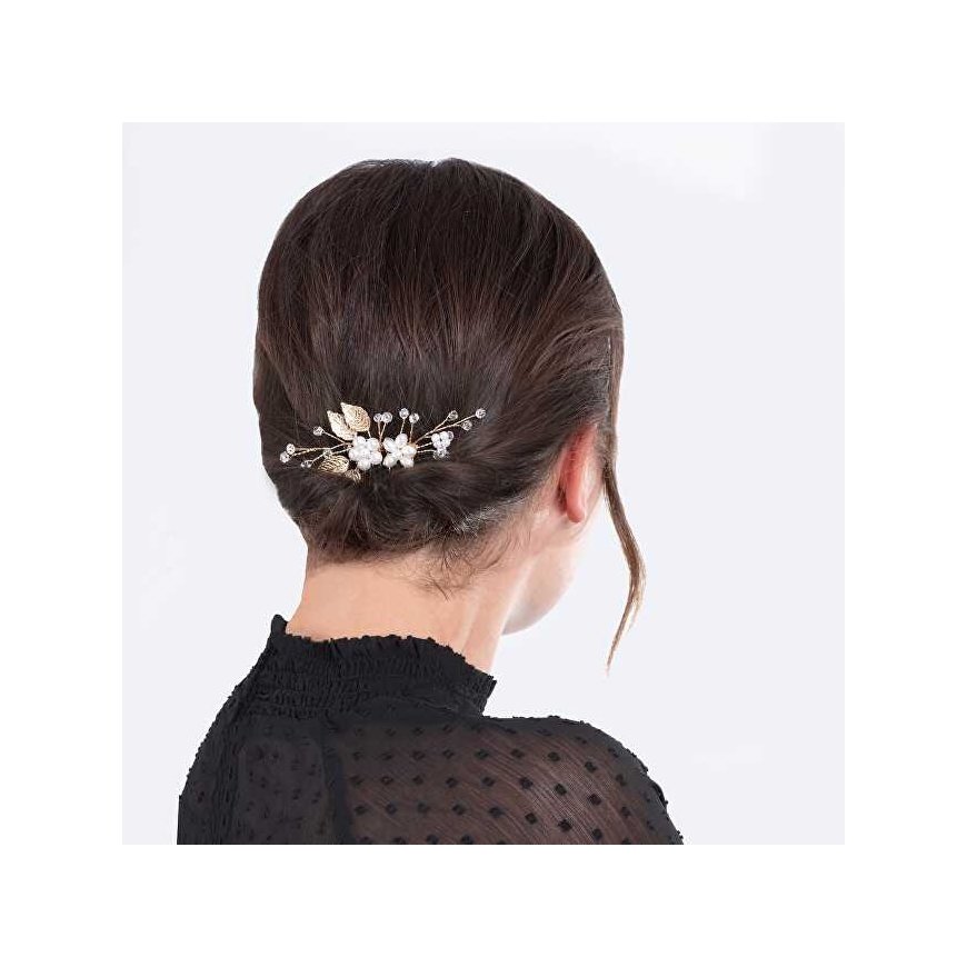 Trolley Charming golden hair combs with pearls – 3