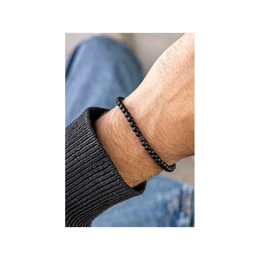 Marc Malone Men's bracelet with beads and lava stone MCGB5109
