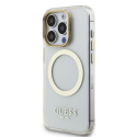 Guess IML Gold Outline Stand Camera Frame MagSafe dėklas skirtas Apple iPhone 15 Pro Max skaidrus Guess IML Gold Outline Stand Camera Frame MagSafe dėklas skirtas Apple iPhone 15 Pro Max skaidrus