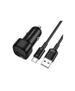 Borofone automobilių įkroviklis BZ34 Cloud - USB - QC 3.0 18W su USB į T