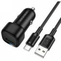 Borofone automobilių įkroviklis BZ34 Cloud - USB - QC 3.0 18W su USB į T Borofone automobilių įkroviklis BZ34 Cloud - USB - QC 3.0 18W su USB į T