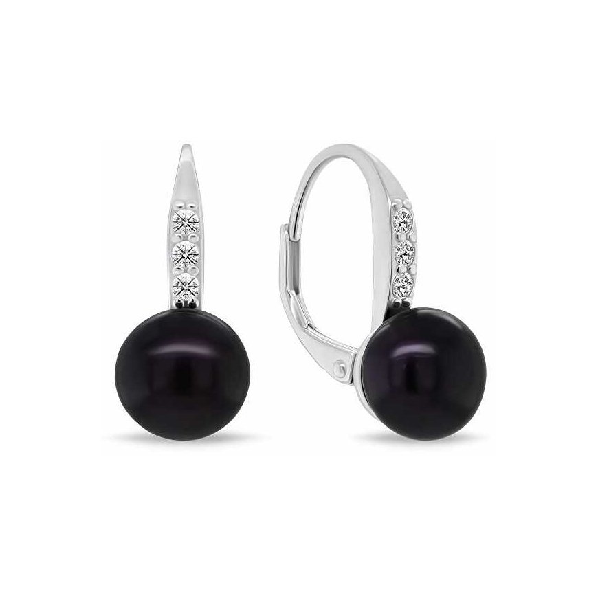 Brilio Silver Charming silver jewelry set with dark pearls SET291WBC (earrings, pendant) – 2