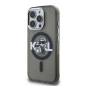 Karl Lagerfeld IML Glitter Karl and Choupette Sketch MagSafe case for iPhone 15 Pro (black)