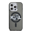 Karl Lagerfeld IML Glitter Karl and Choupette Sketch MagSafe case for iPhone 15 Pro (black)