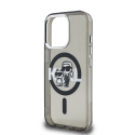 „Karl Lagerfeld IML Glitter Karl ja Choupette Sketch MagSafe“ -kuori, tarkoitettu „iPhone 15 Pro“ (musta)