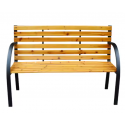 Sodo suoliukas Lean iš medžio ir metalo su atlošu, 125x73x53 cm Sodo suoliukas Lean iš medžio ir metalo su atlošu, 125x73x53 cm