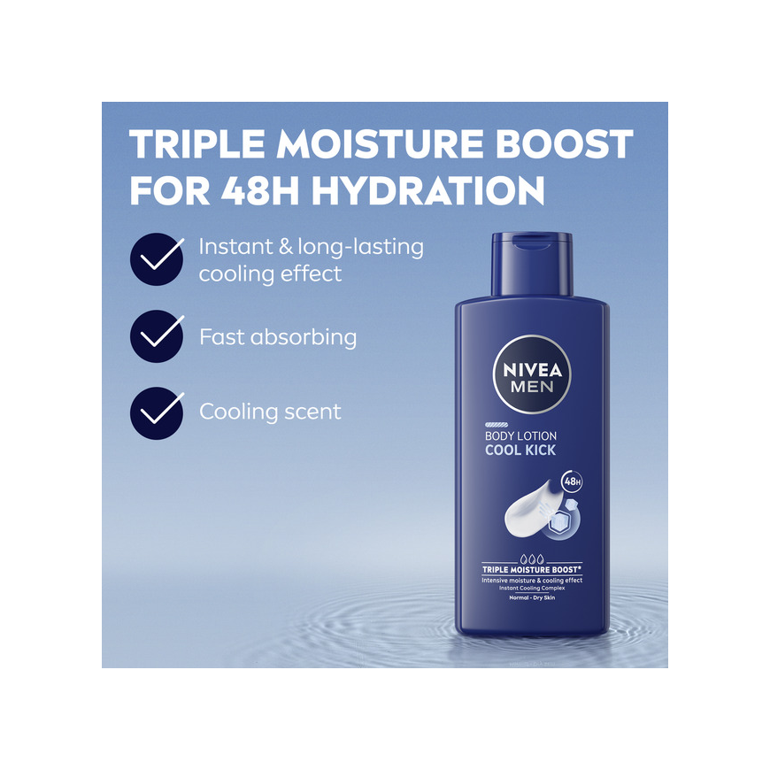 Nivea „Cool Kick“ kūno losjonas vyrams, 400 ml