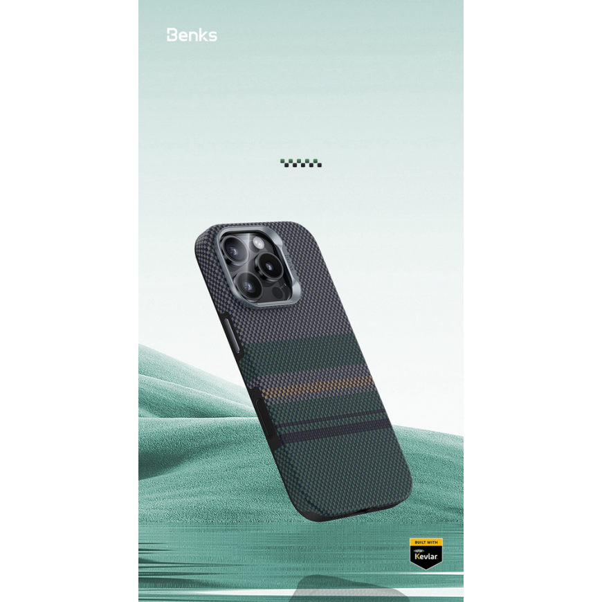 Benks Kuori Magnetic Armor Pro Aurora Kevlar 600D (BC66) tarkoitettu Apple iPhone 16 Pro Max (Kameran ohjauspainike) – 5