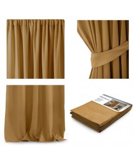 AmeliaHome CURT/AH/BLACKOUT/PLEAT/MUSTARD/140X270/1PC