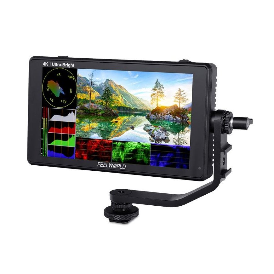 Feelworld LUT6 kameras monitors 15,2 cm (6") Melns 1920 x 1080 pikseļi LED fona apgaismojums Skārien – 4