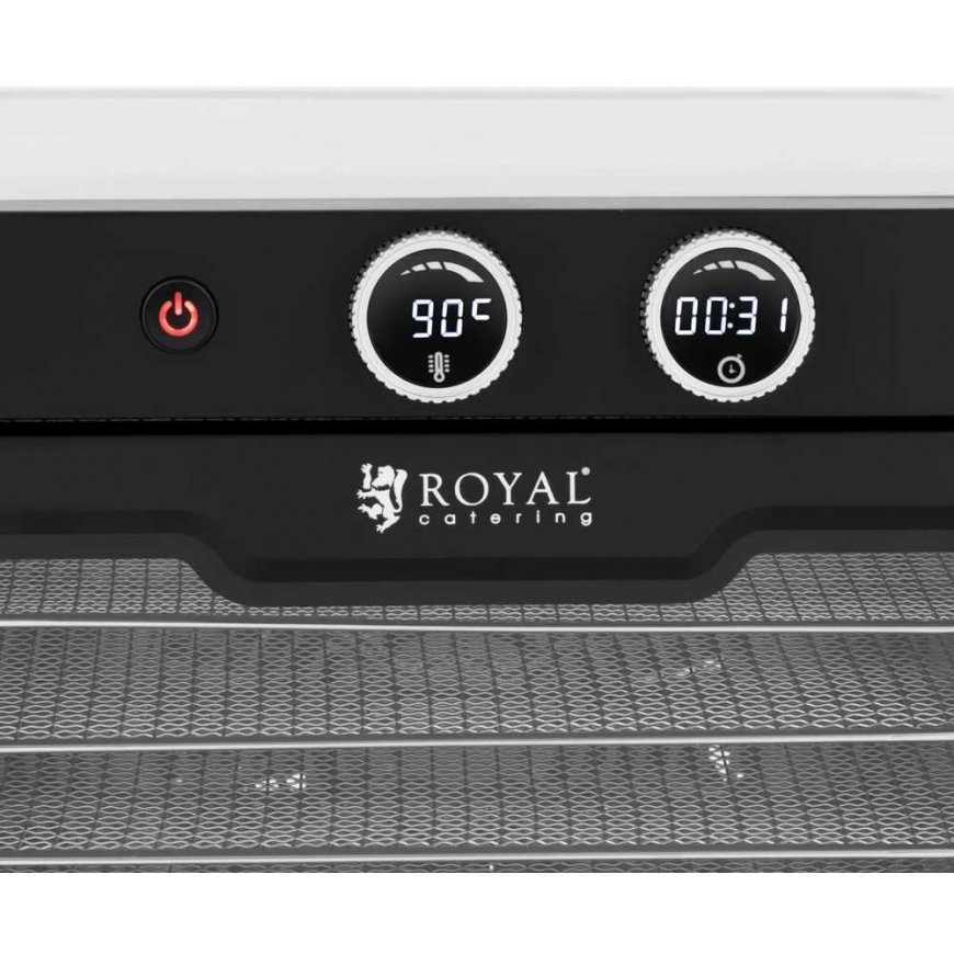 Royal Catering Toidu kuivatamine puuviljadele, seentele, ürtidele, 8 riiulit, 800 W – 2