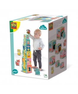 SES Creative Tiny Talents Stacking blocks tower with animal figures