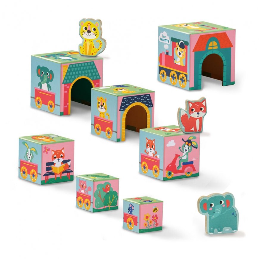 SES Creative Tiny Talents Stacking blocks tower with animal figures – 2