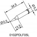 ERSADUR tip, extended 0.5mm/0.020in, for ERSA soldering iron ERSADUR tip, extended 0.5mm/0.020in, for ERSA soldering iron