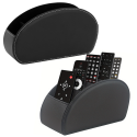 Lean Remote Control Holder 5 Compartments Black Eco-Friendly Leather