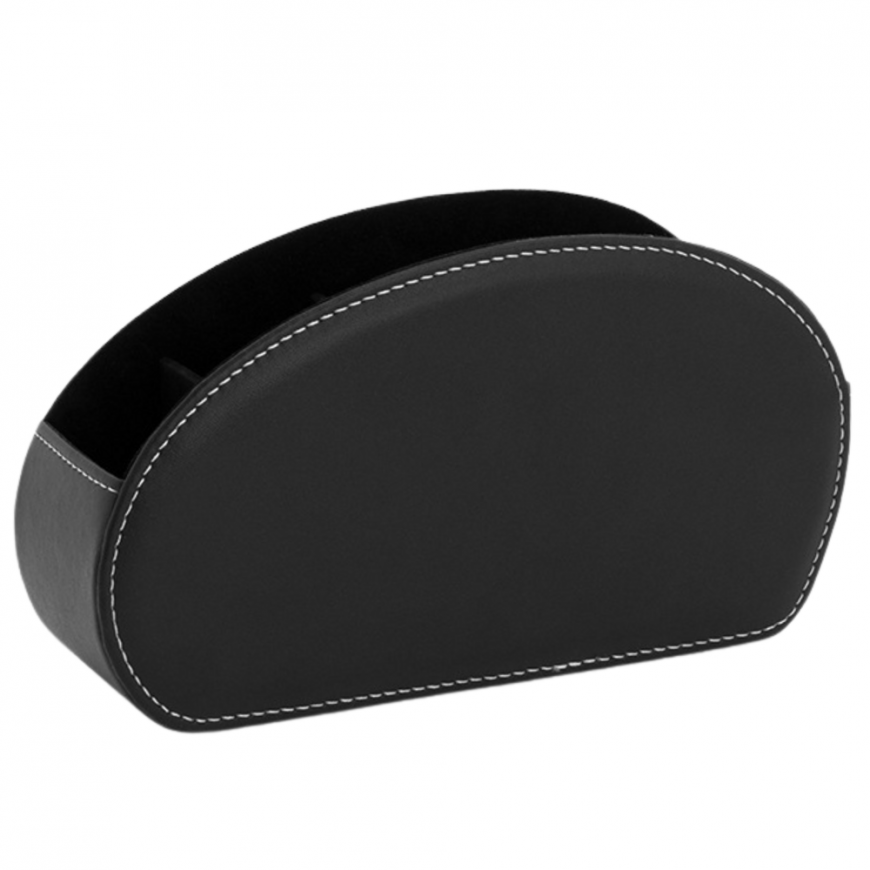 Lean Remote Control Holder 5 Compartments Black Eco-Friendly Leather – 5