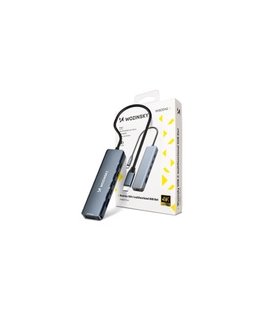 USB-C 6 в 1 Хаб Wozinsky WHBC10Y4S Многофункциональный, алюминиевый, с