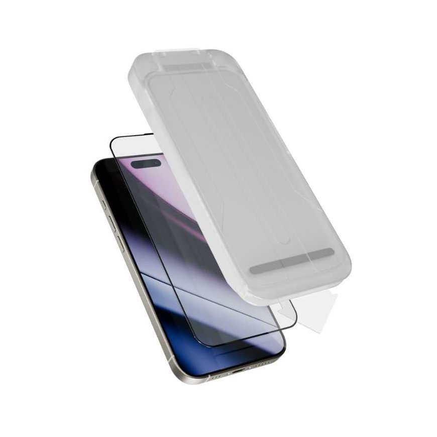 "Epico Hero Glass 3D" ultra-wide angle case with dust applicator, 2 pcs., designed for iPhone 15/16 – 4