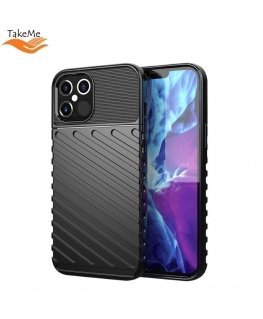 TakeMe Thunder TPU plāns aizmugures maks-apvalks priekš Apple iPhone 12 Pro Max Melns