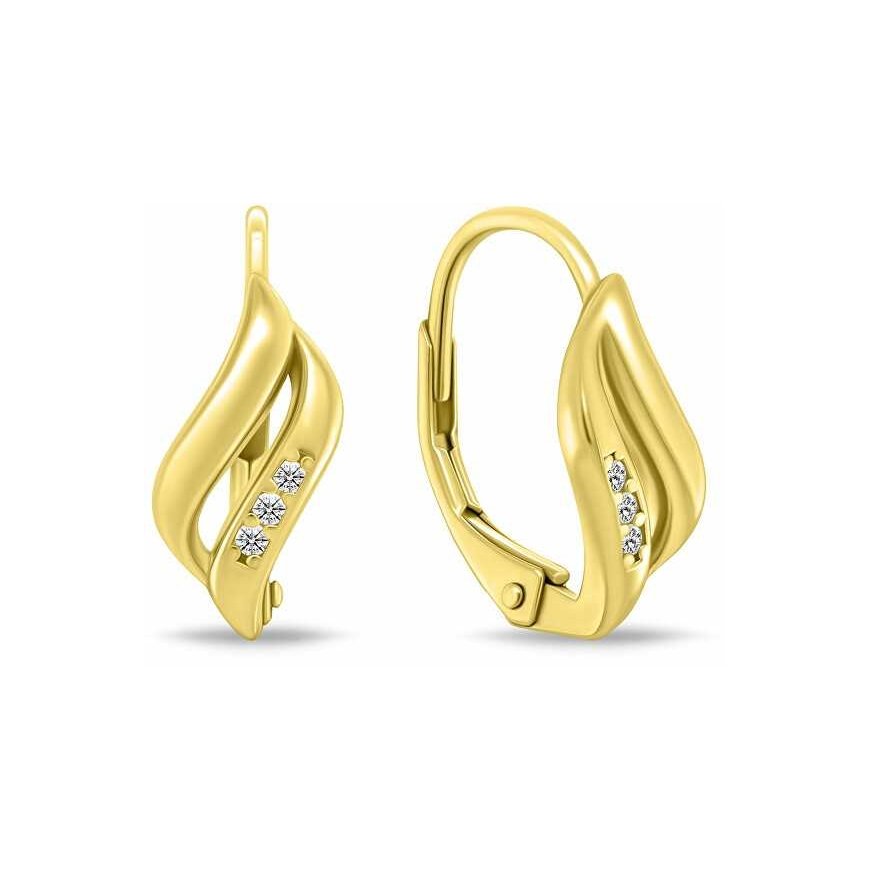 Brilio Silver Beautiful gold-plated jewelry set with zirconia SET292Y (earrings, pendant) – 2