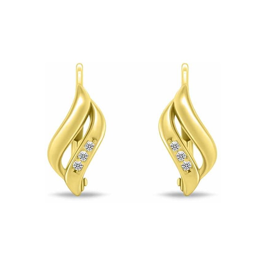 Brilio Silver Beautiful gold-plated jewelry set with zirconia SET292Y (earrings, pendant) – 3