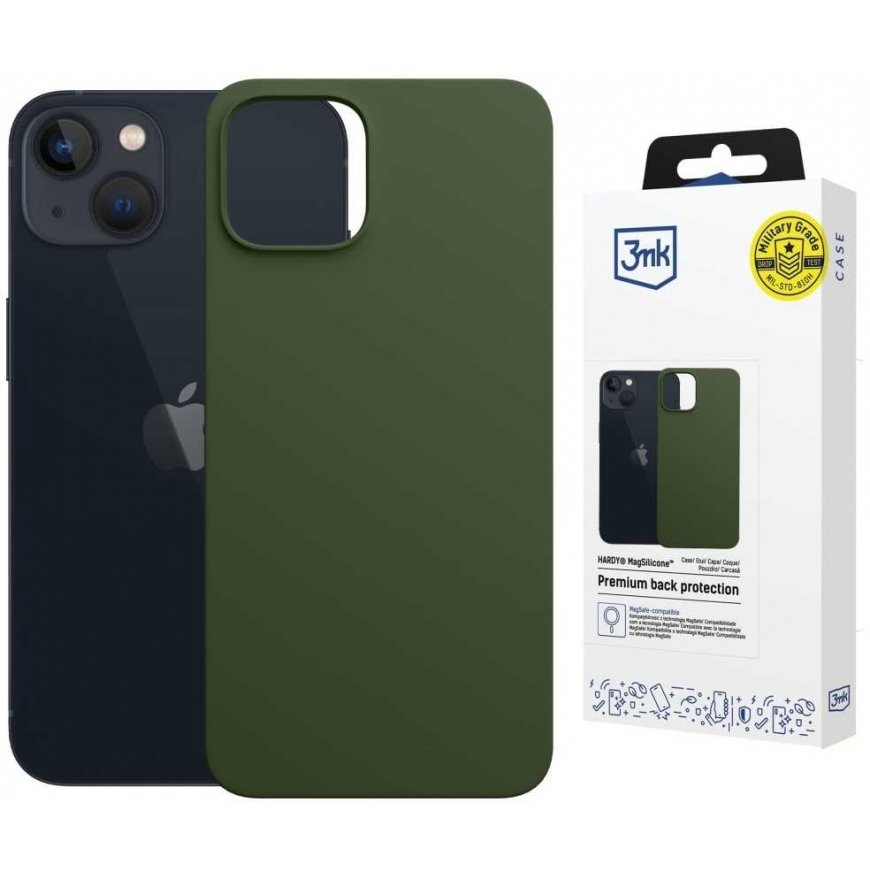 3MK Hardy MagSilicone vāciņš Apple iPhone 15 Plus, tumši zaļš