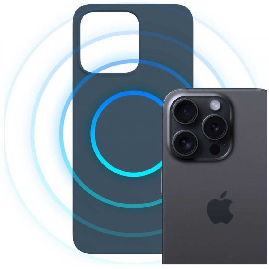 3MK Hardy MagSilicone case for Apple iPhone 15 Pro in blue color – 4