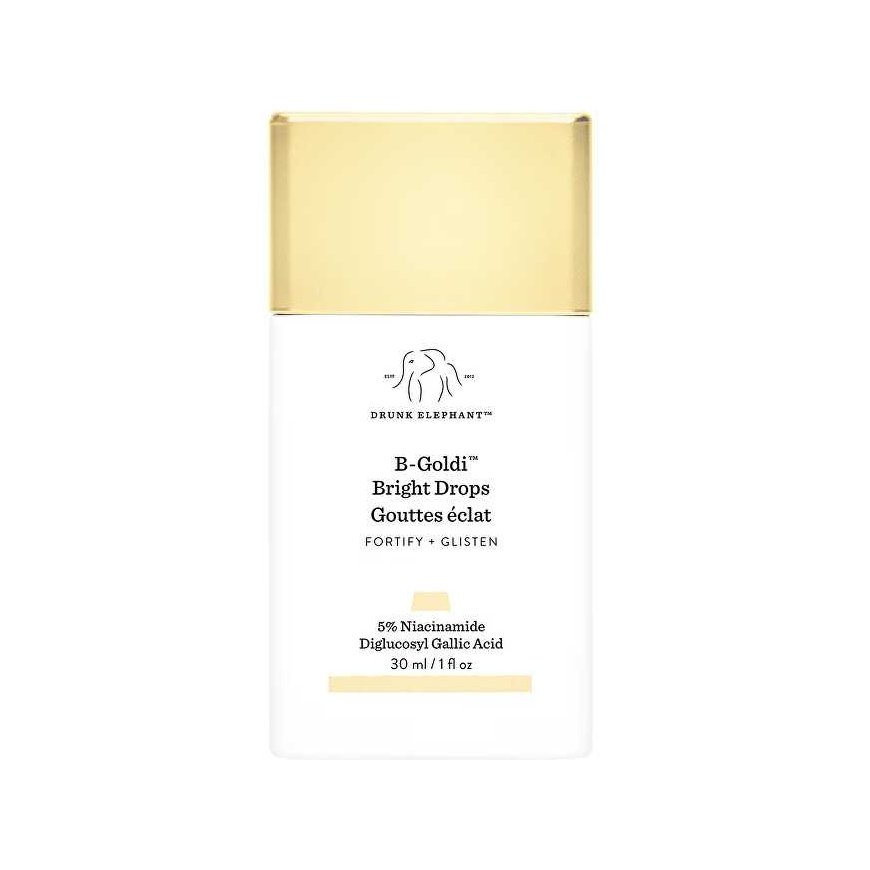 Drunk Elephant Brightening lašai ar niacinamīdu B-Goldi (Bright Drops), 30 ml