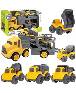 WOOPIE Komplekts 4in1 vilkikā - būvniecības transportlīdzekļi