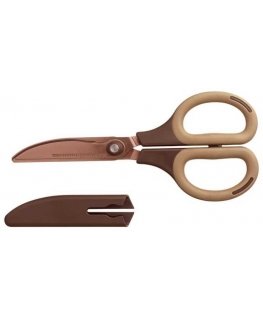 Sakset, joissa on "SAKUtto Cut Hikigiri" -lisäosa, ruskeat (Mocha väri) NH-HT175M