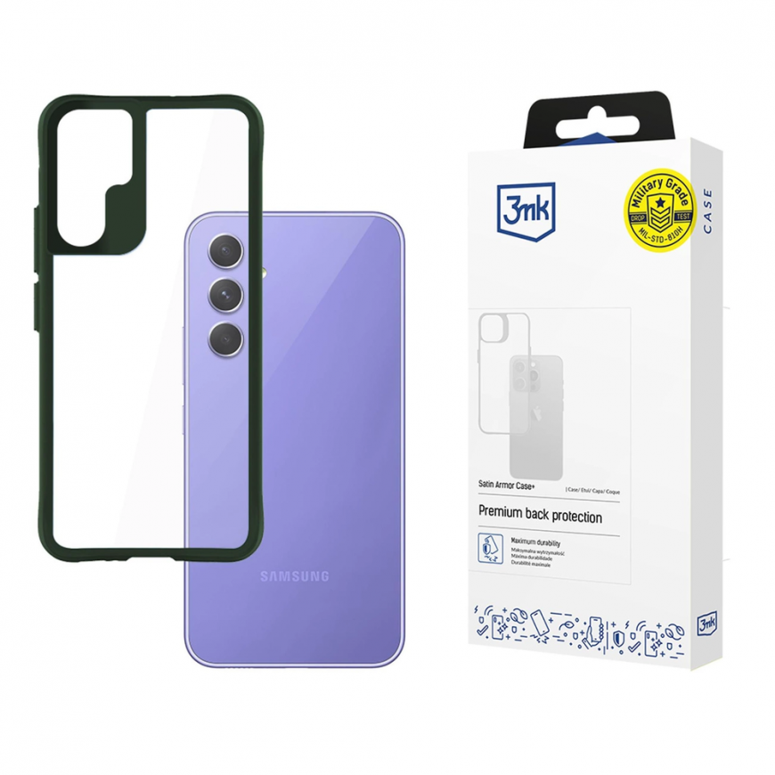 Samsung Galaxy A54 5G - 3mk Satin Armor -kotelo + Vihreä – 2