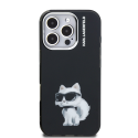 Karl Lagerfeld IML Aquarelle Choupette vāciņš, paredzēts iPhone 16 Pro, Melns Karl Lagerfeld IML Aquarelle Choupette vāciņš, paredzēts iPhone 16 Pro, Melns