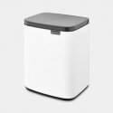 Brabantia Bo Waste Bin 7 L Stačiakampio formos Plienas Juoda, Balta Brabantia Bo Waste Bin 7 L Stačiakampio formos Plienas Juoda, Balta