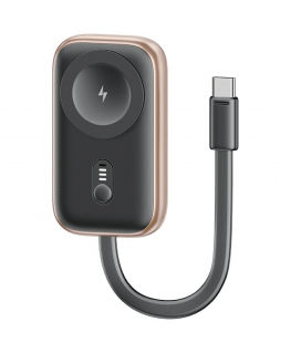Langaton laturi Apple Watchille Usams CD245 2-in-1, jossa on 1200mAh powerbank + USB-C kaapeli