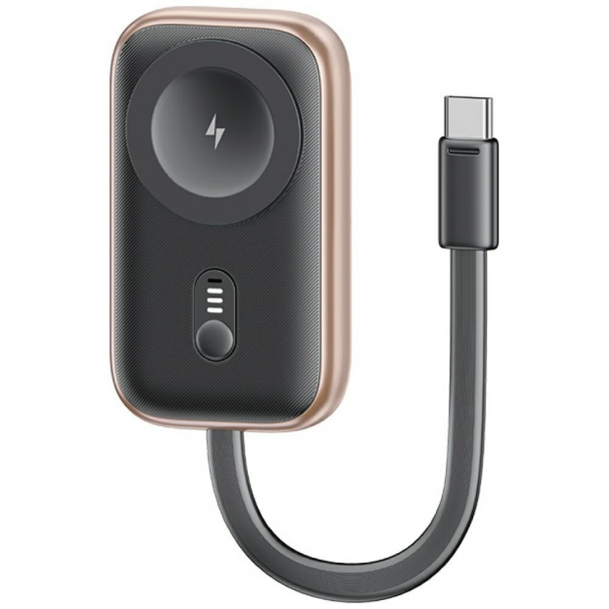 Беспроводное зарядное устройство для Apple Watch Usams CD245 2-в-1 с Powerbank на 1200 мАч + USB-C кабель tarnish