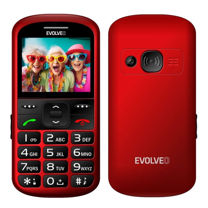 EVOLVEO EasyPhone XS, mobile phone for seniors, red