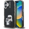 Karl Lagerfeld IML Aquarelle Karl ja Choupette -kotelo, suunniteltu iPhone 16:lle, Musta