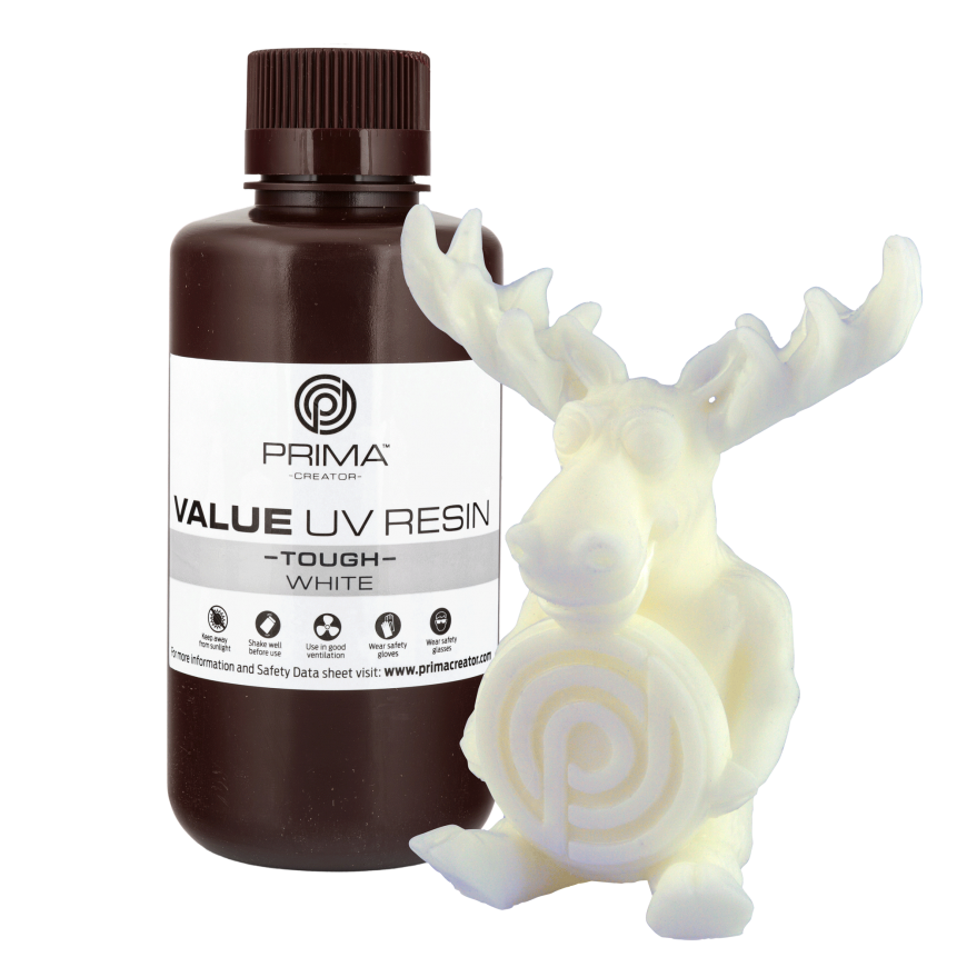PrimaCreator Value Tough UV derva (kā ABS) - 500ml - Balta