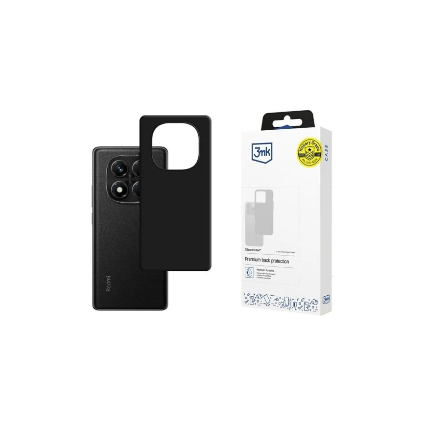 3mk silikoonkaitse Xiaomi Redmi Note 14 Pro 5G jaoks - must