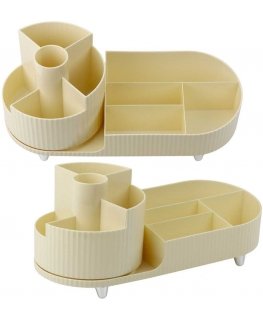 Lean Kosmetikos ir biuro reikmenų organizatorius, 34,5x14,7x14,3 cm, smėlio spalvos