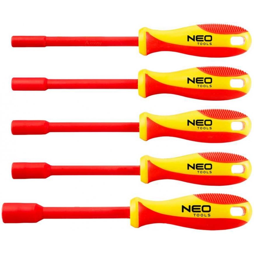 Neo Tools isoleeritud kruvikeerajad koos pesadega, 5 tk.