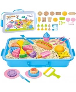 WOOPIE kinetic sand 1.2kg restaurant table set with molds