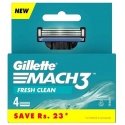 Gillette 'Mach3 Fresh Clean' replacement razor blades, 4 pcs. Gillette 'Mach3 Fresh Clean' replacement razor blades, 4 pcs.