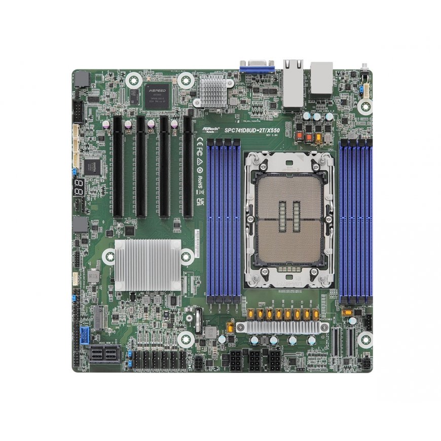 Asrock SPC741D8UD-2T/X550 emaplaat Intel C741 LGA 4677 (Socket E) Mikro ATX