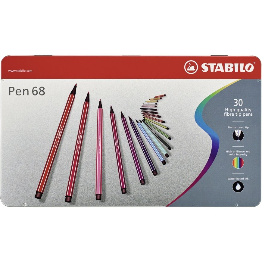 STABILO Pen 68 flomāsters Daudzkrāsains 30 pcs