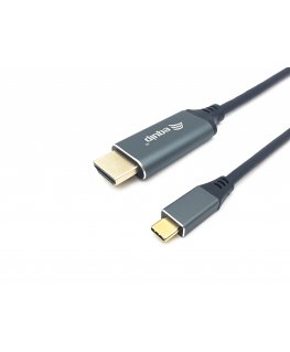 Equip 133416 videokaapeli-adapteri 2 m USB Type-C HDMI-tyyppi A (vakio) Harmaa, musta