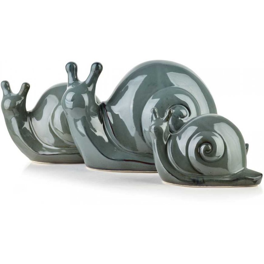 Mondex Ceramic Snail Figurine 19x11x11cm – 3