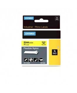 Rhino Professional, žymėjimo lankstaus nailono juosta, 24 mm, juodas tekstas ant geltonos juostos, 3,5 m DYMO / 1734525